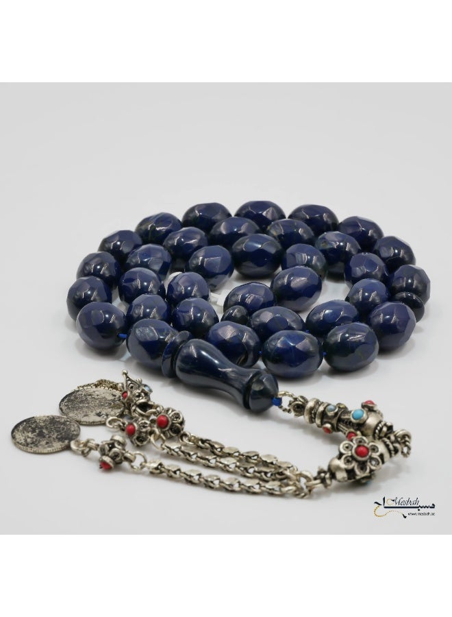 Antique German Muski Bakelite Rosary – 33 Beads (13–17 mm) – Pigeon Egg Cut – Silver Nasal - Image 5